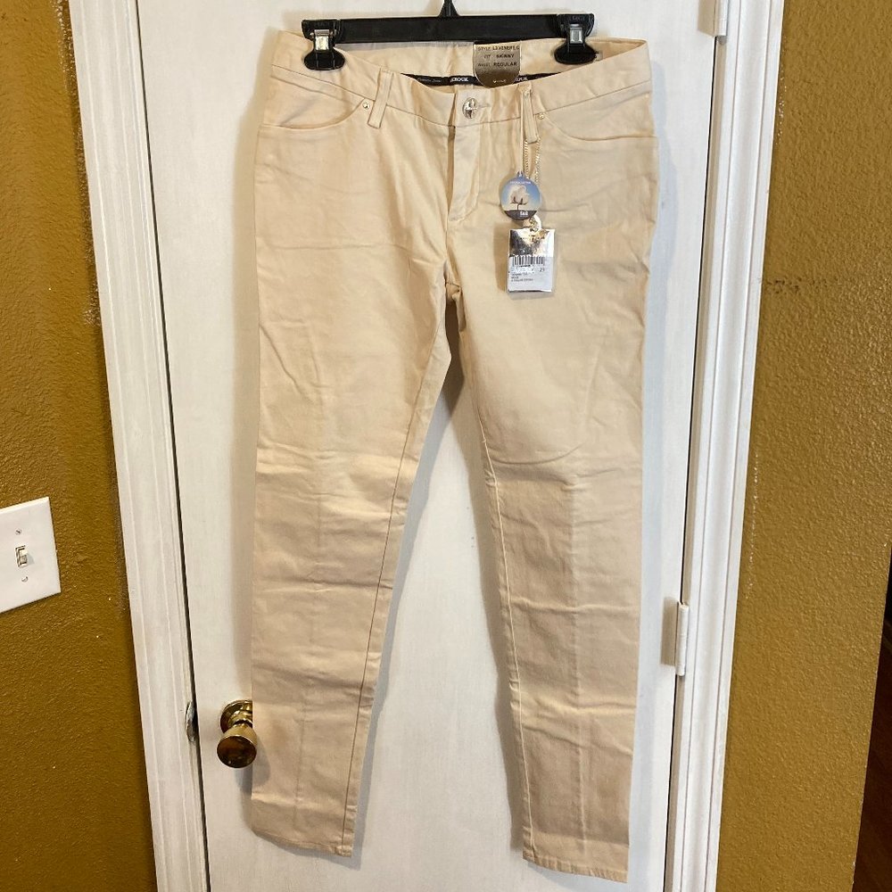 LeRock women's size 29 silver plated accessory skinny apple fit soft chino 31x32